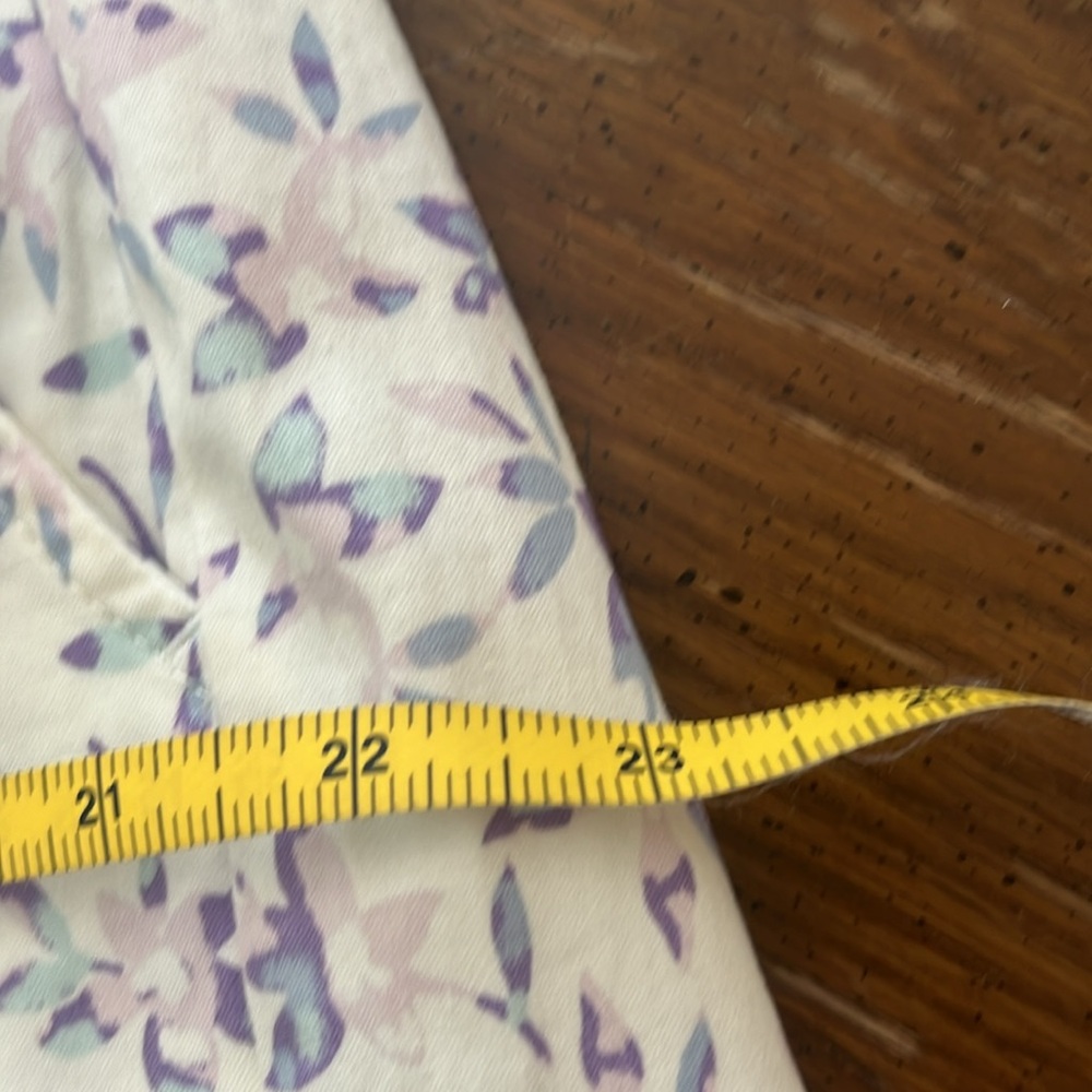 NWT Jach’s Girlfriend Stretch Chino Shorts Blue Pink Purple Botanical Print - Picture 9 of 14